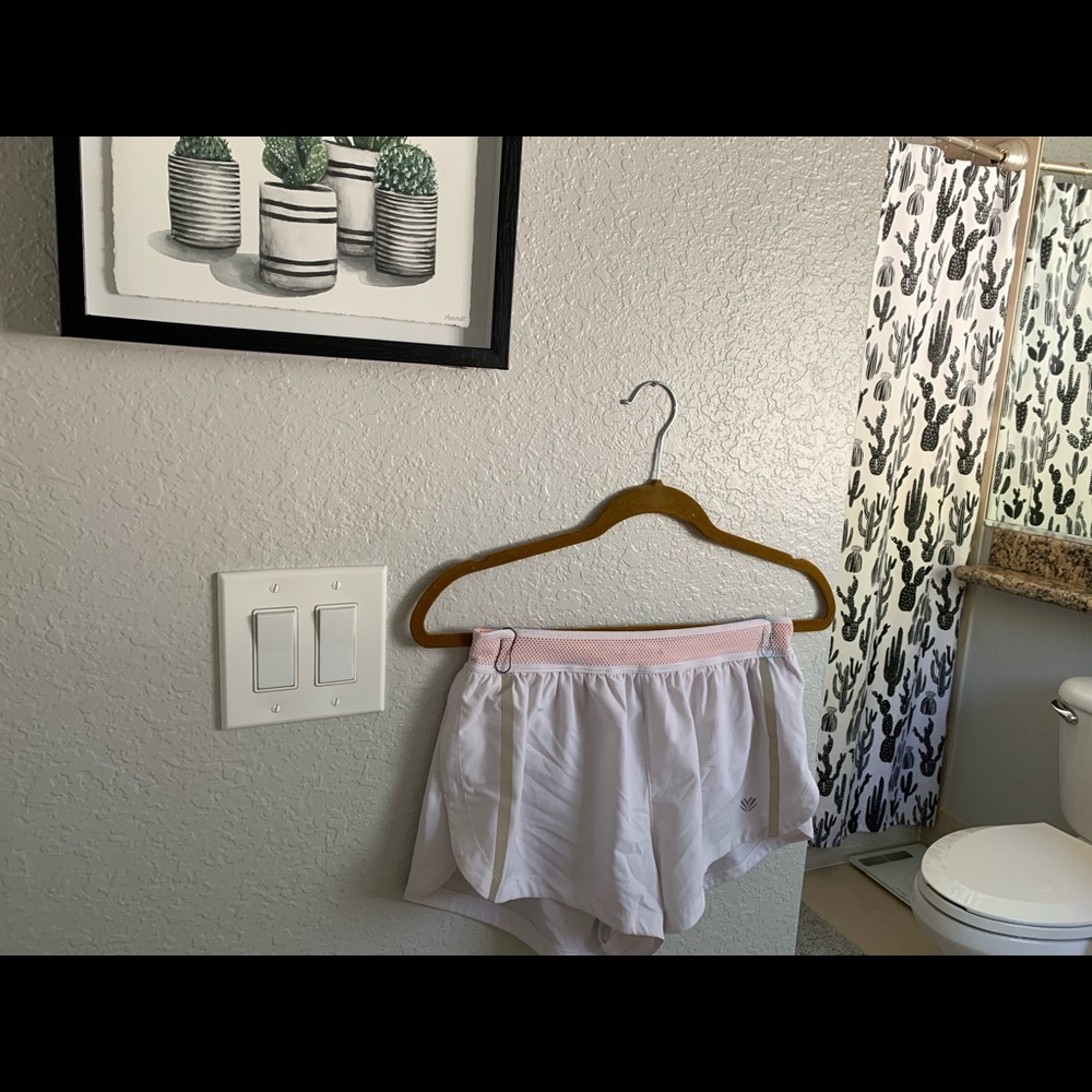 White & Peach Gym Shorts